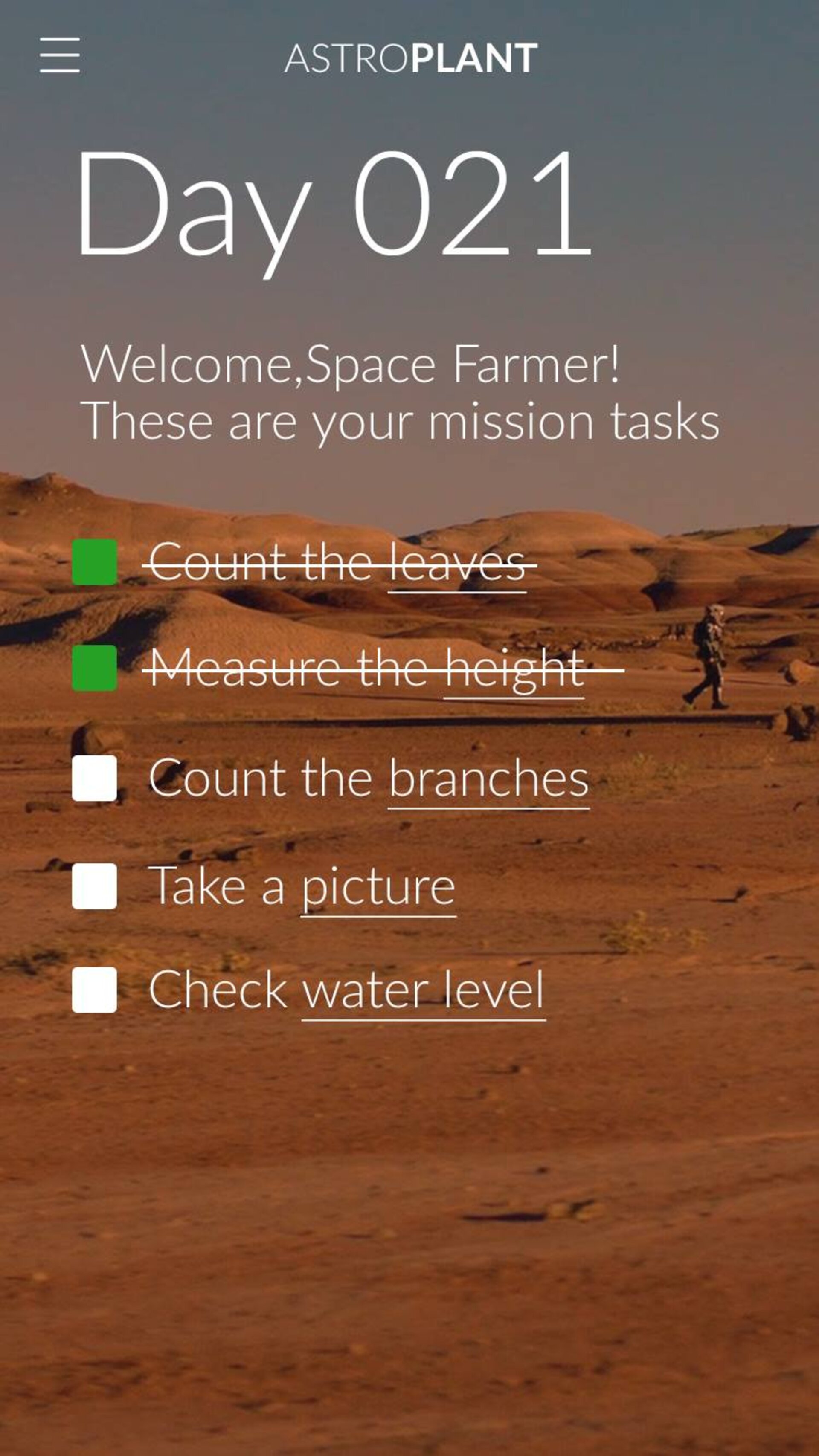AstroPlant app mockup