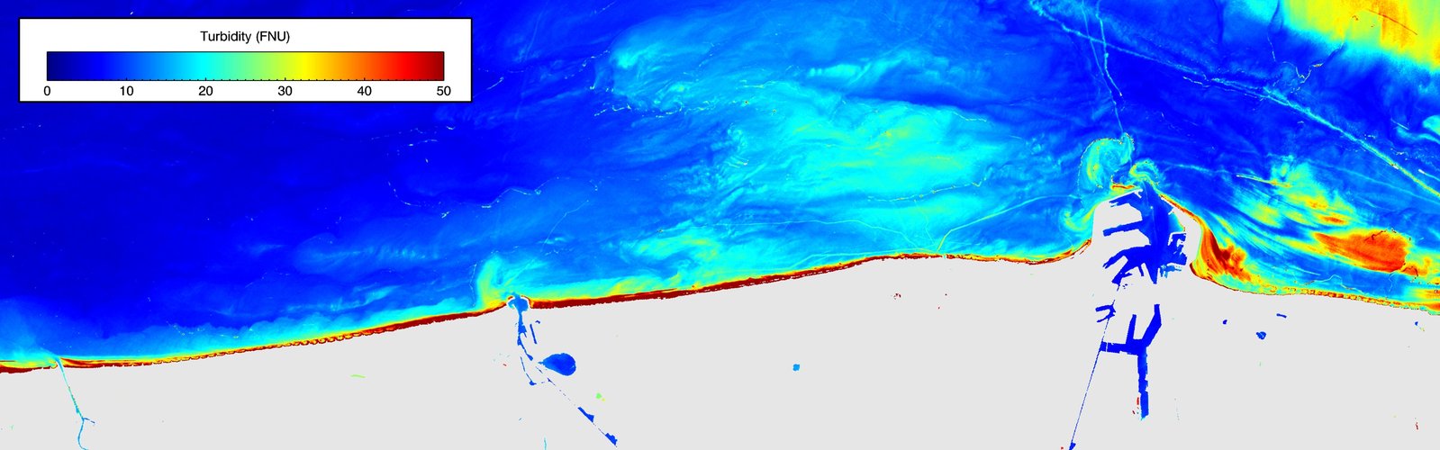 Water turbidity off the Belgian coast