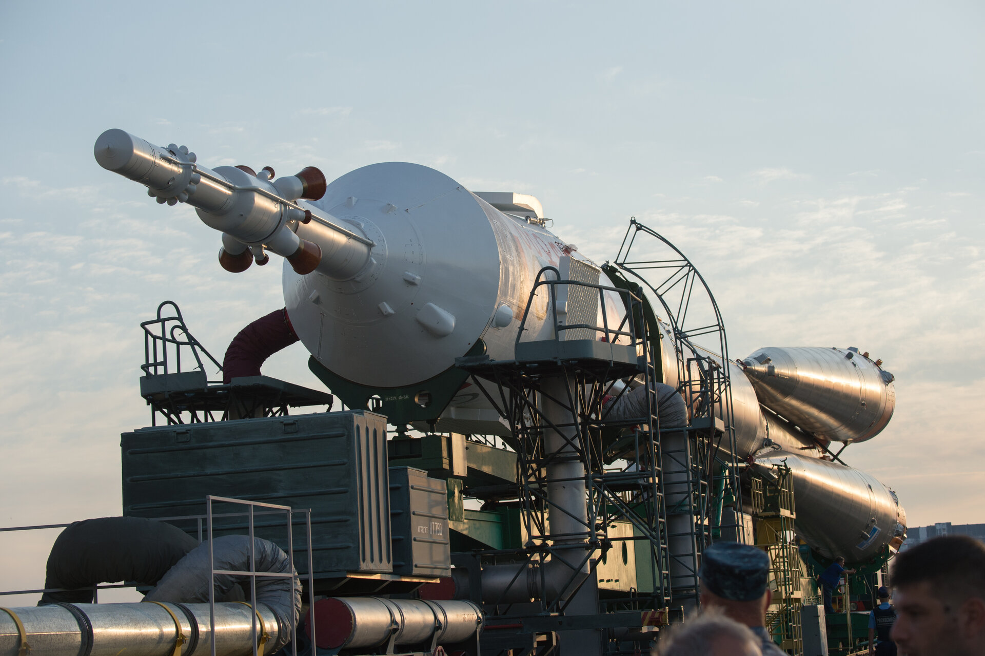 Soyuz MS-05 spacecraft roll out 