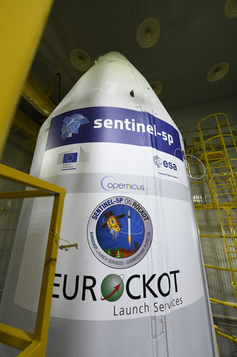 ESA and Eurockot logos on the fairing