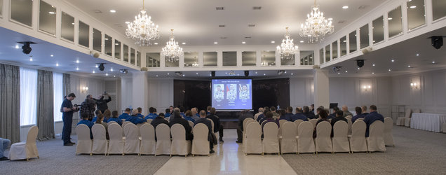 Briefing in Karaganda for the landing of Soyuz MS-05