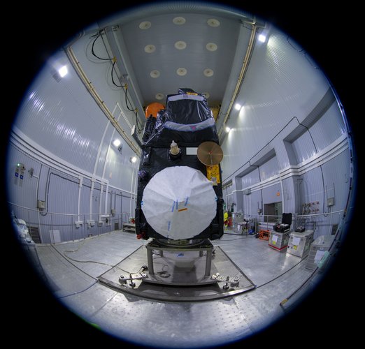 Sentinel-3B being mated with the Rockot adapter 