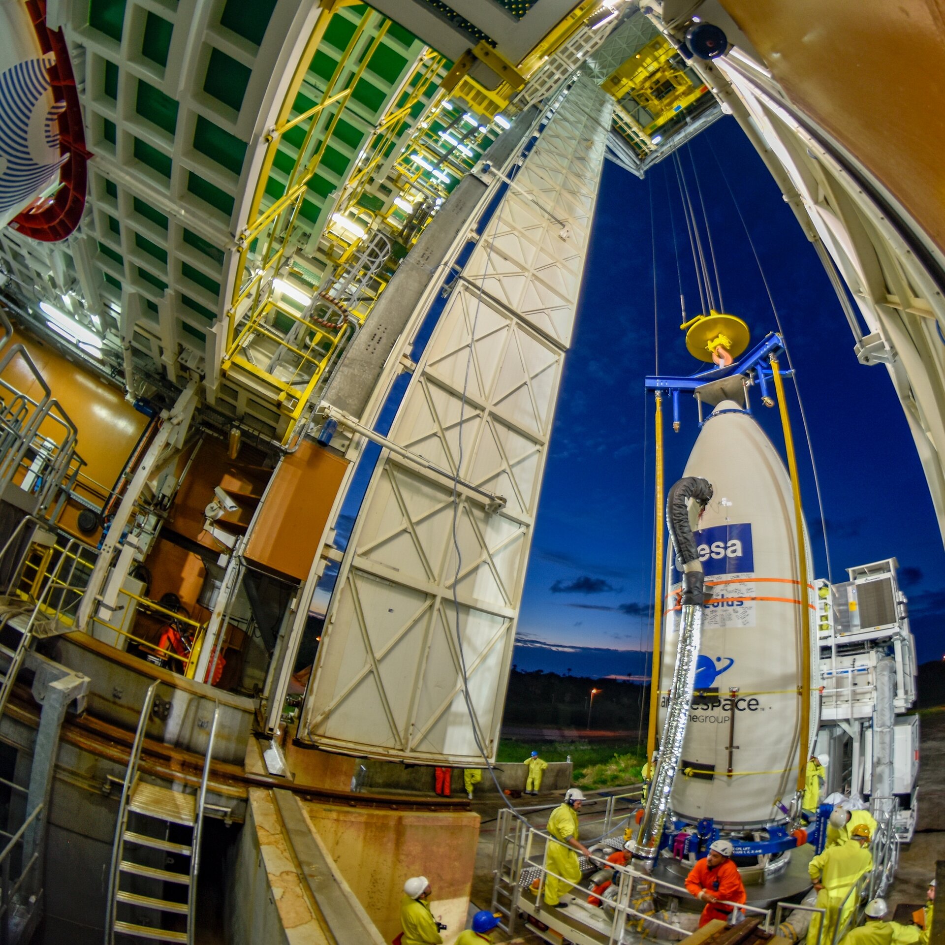 Aeolus arrives at launch tower