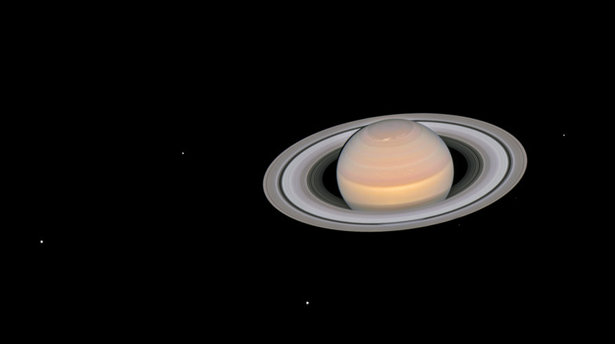 Saturn and its moons at opposition