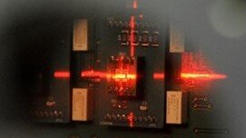 Laser alignment for radiation testing of GaN power devices
