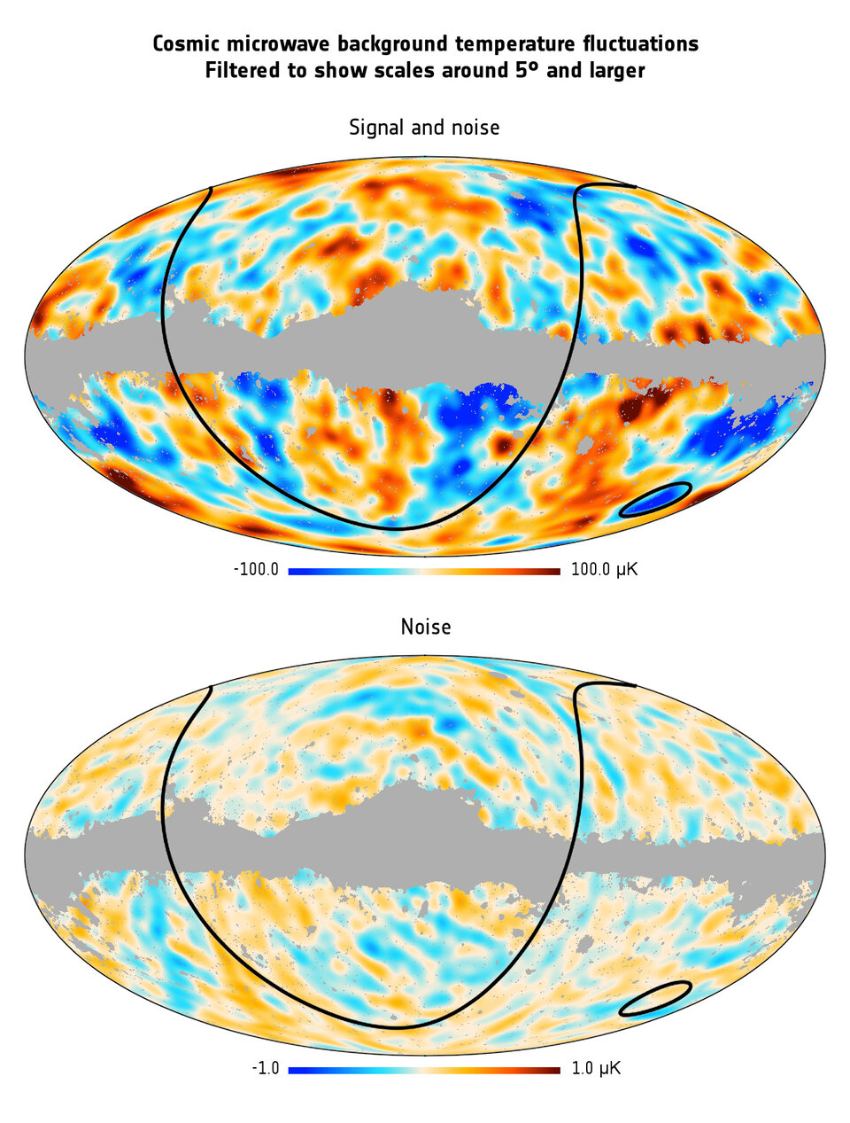 The CMB temperature on large angular scales