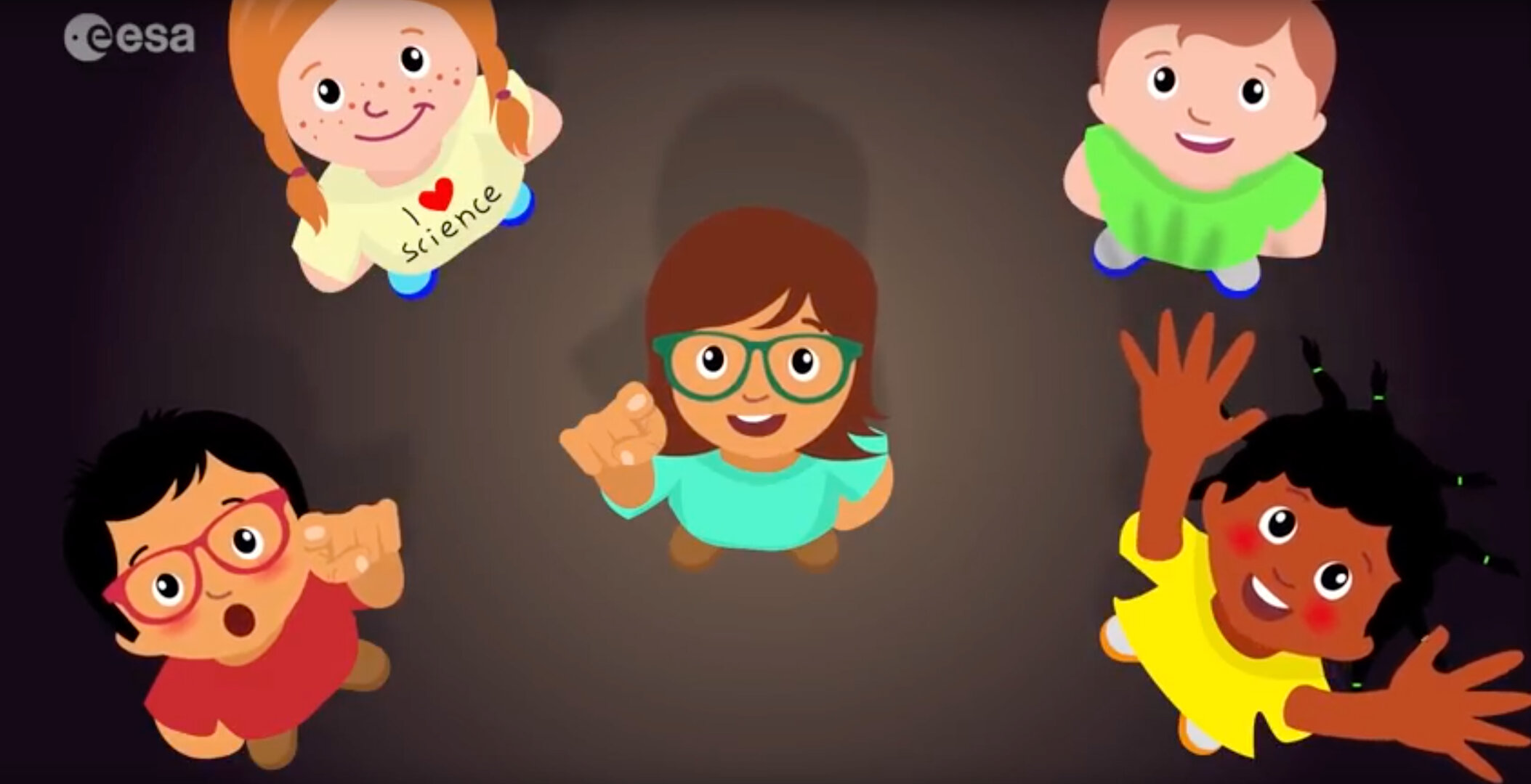 Children looking up in the sky