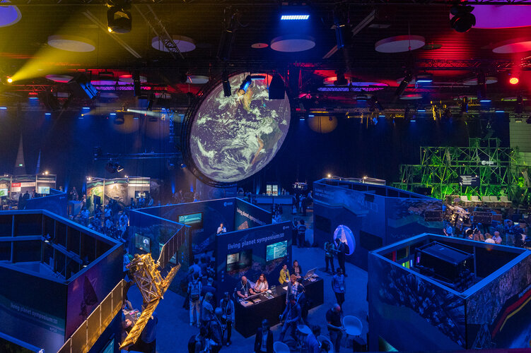 Exhibition area at the Living Planet Symposium