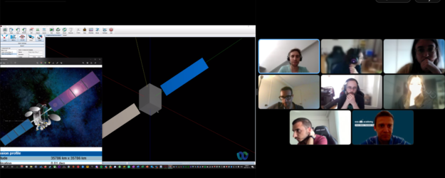 Students were working together on modelling a satellite with the support of an ESA expert. 