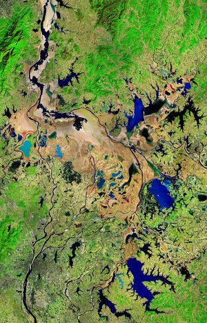 This Copernicus Sentinel-2 image shows Poyang Lake in China’s Jiangxi Province during winter. 