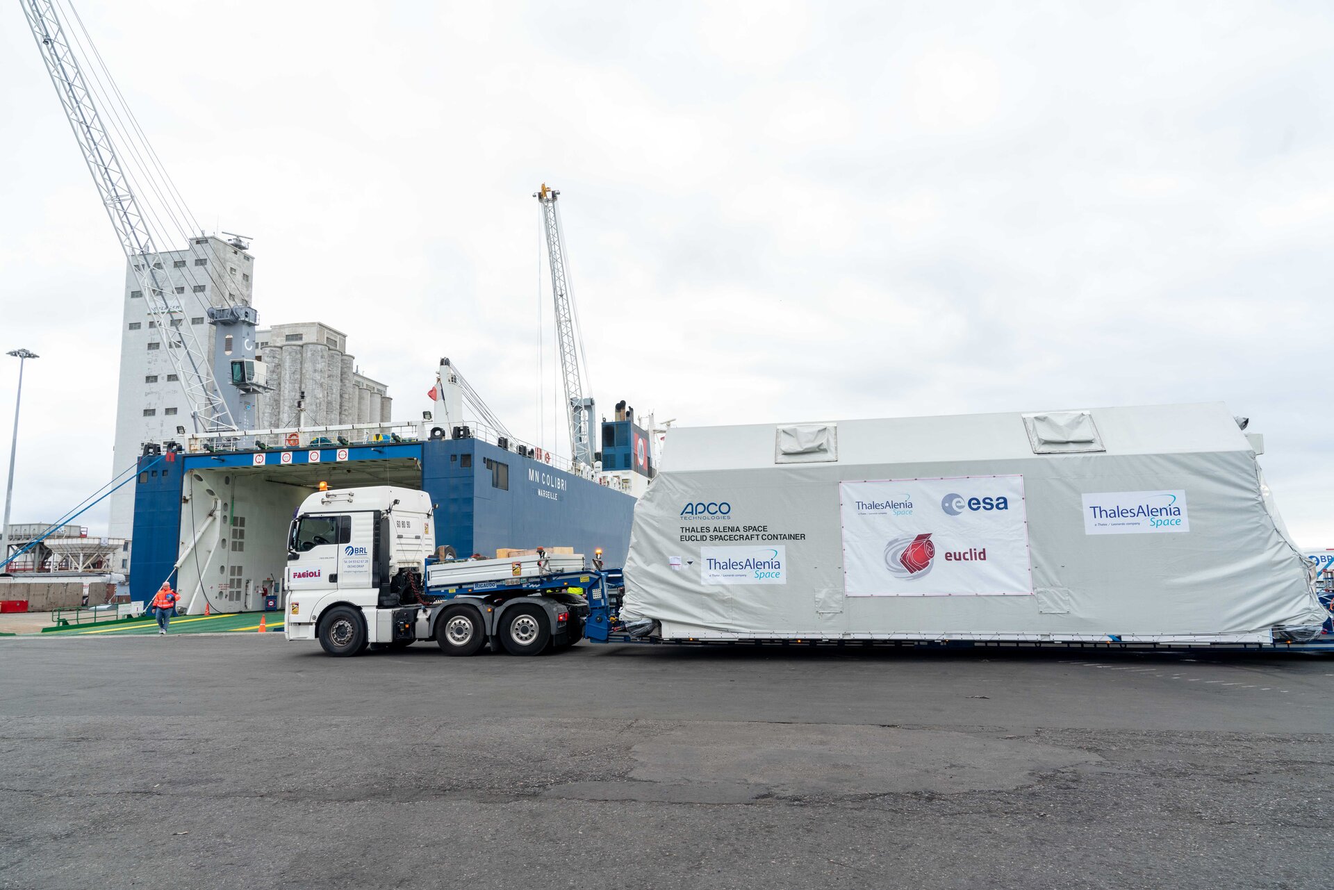 Euclid sets sail from the port of Savona, Italy