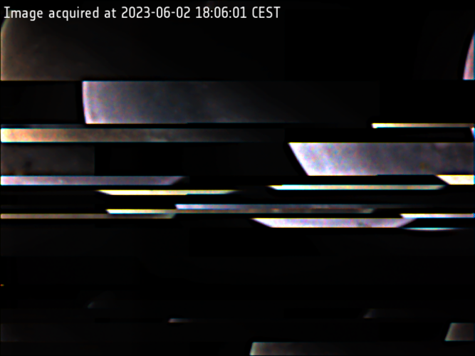 Mars, scrambled, as weather temporarily disrupts first Mars livestream