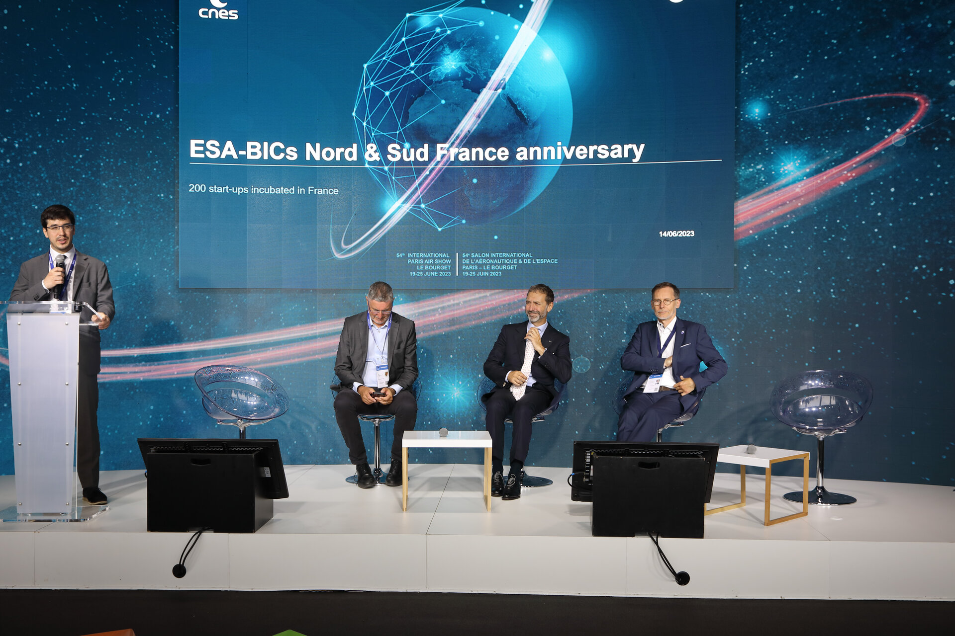 Day 2 of the Paris Air Show 2023 - Photo highlights from the "ESA-BICs Nord & Sud France anniversary" session.