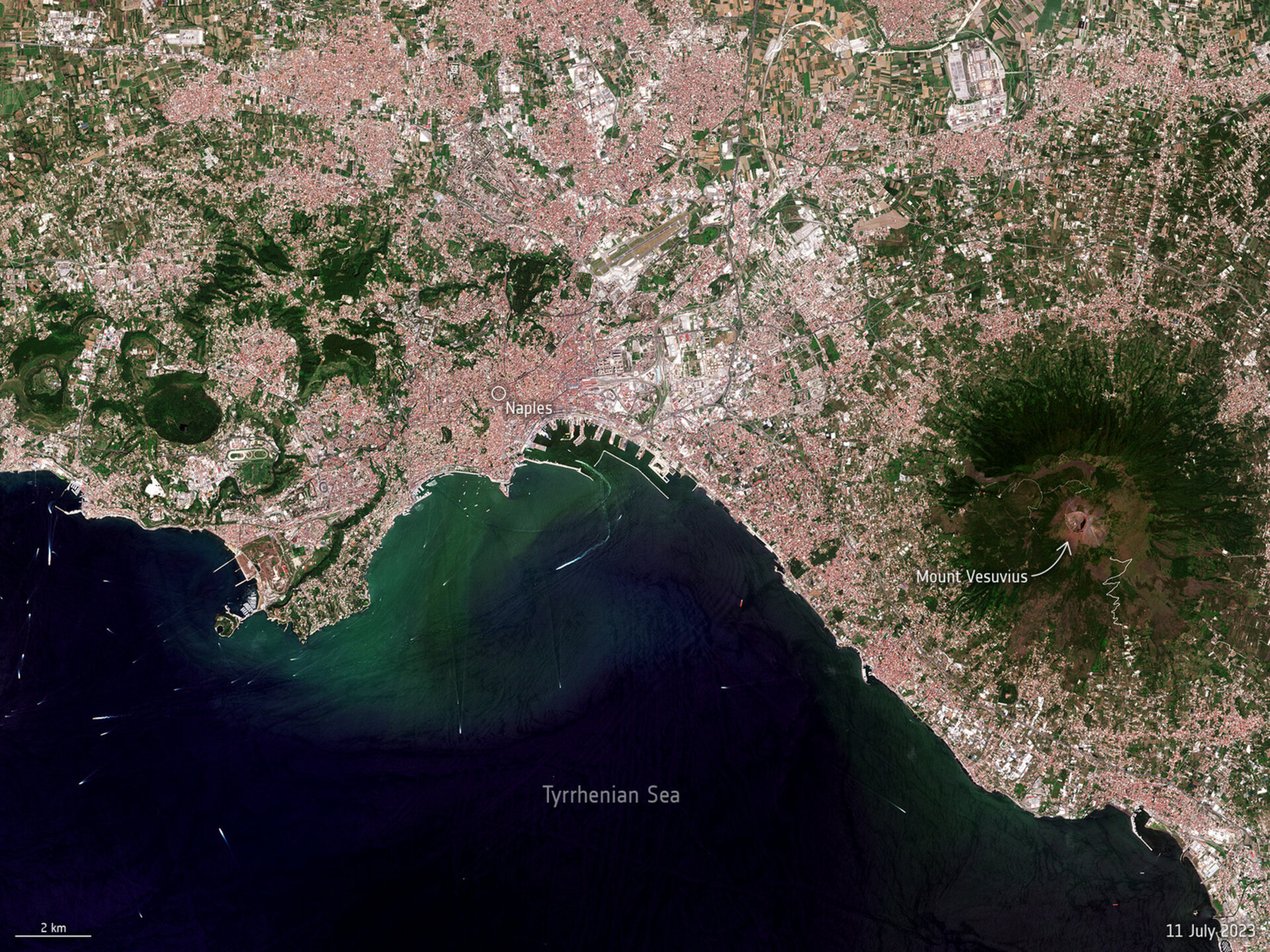 Green waters in the Bay of Naples