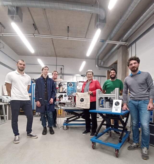 The team in Brighton with the University of Brighton Vice-Chancellor Professor Debra Humphris - Vittorio, Erin, Prof. Miché, V.C. Prof. Humphris, Alessandro, Michele