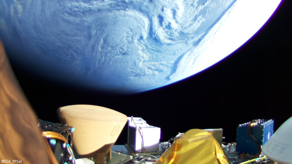YPSat looks back to Earth from atop Ariane 6