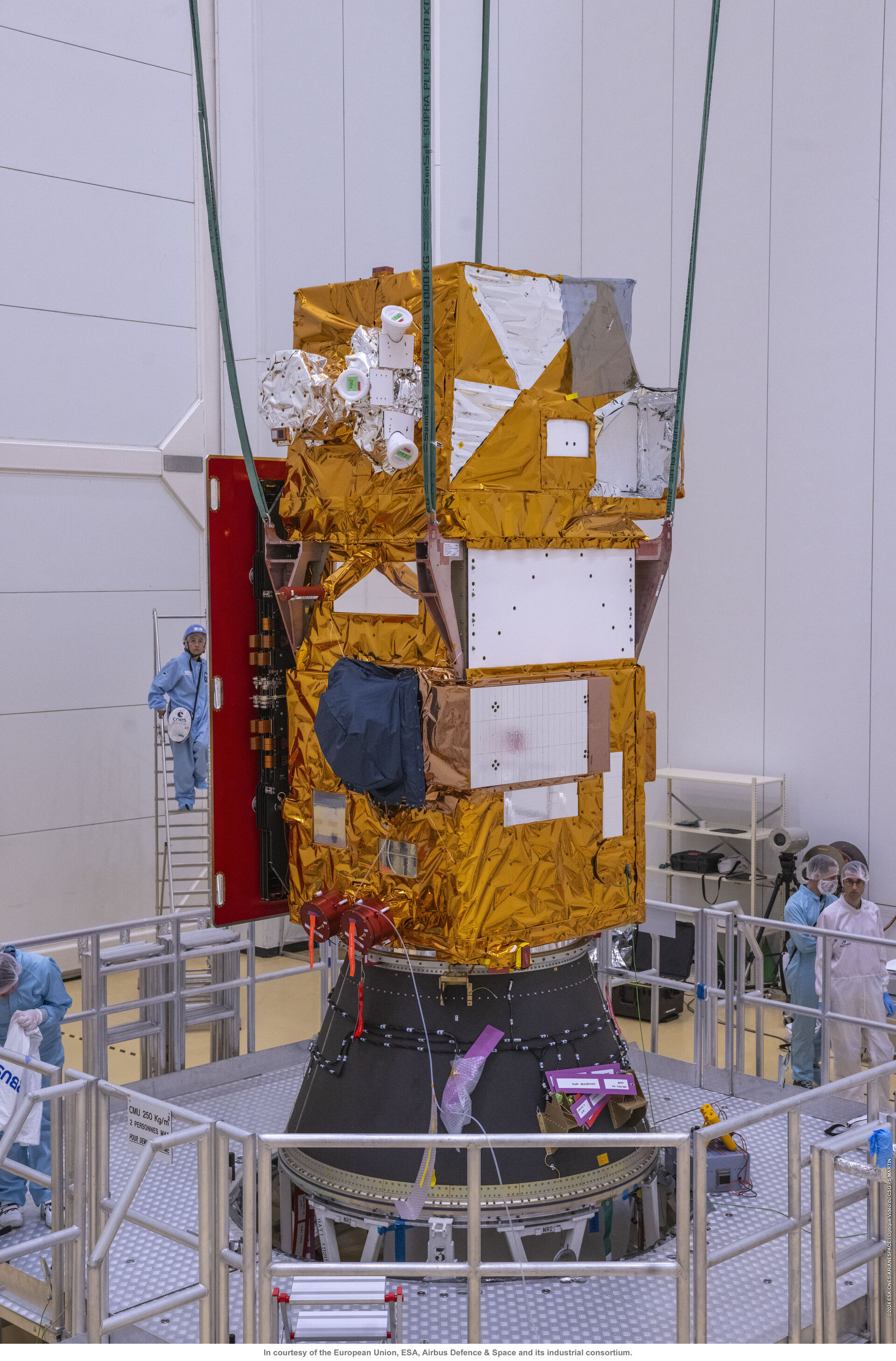 Sentinel-2C mated to the Vega launch adapter