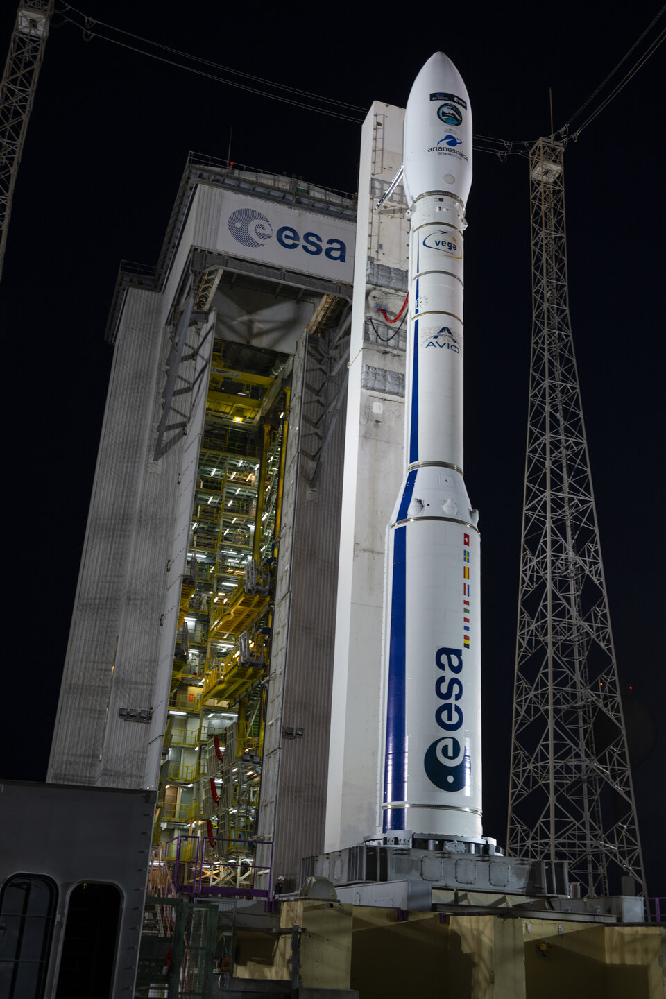 Vega with Sentinel-2C gantry roll back