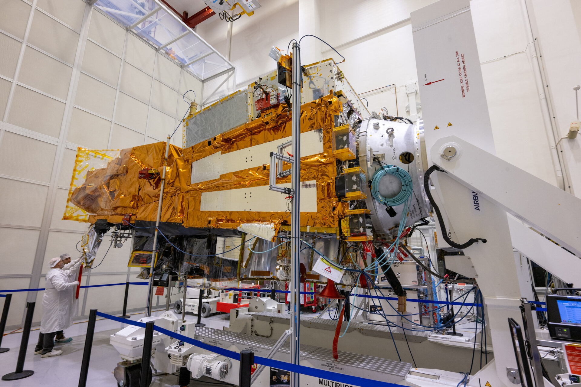 MetOp-SG-A1 in a horizontal position at Airbus