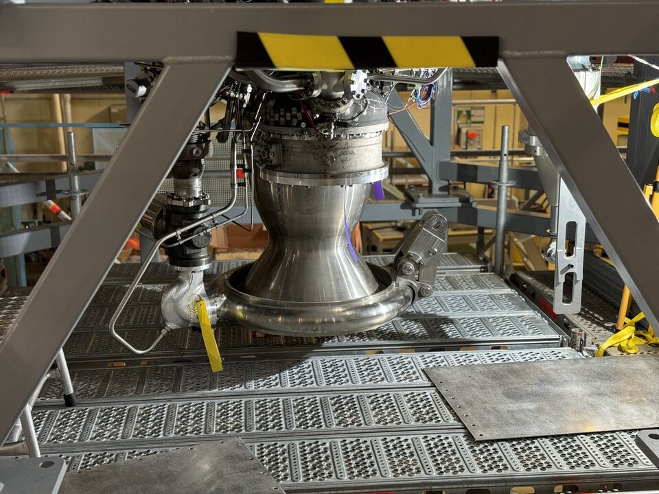 Prometheus engine for Themis flight model during assembly