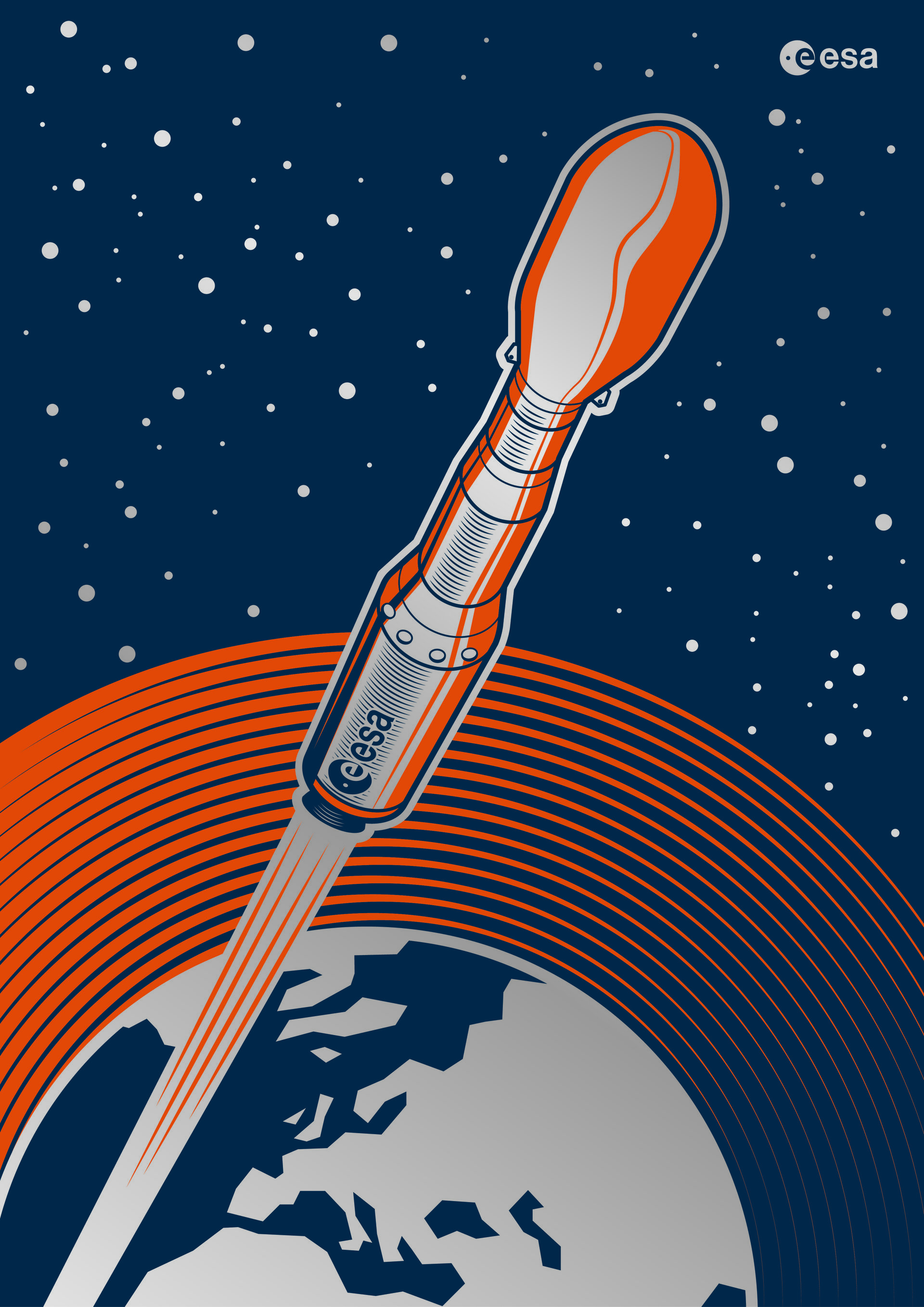 Silver Journeys – Vega-C woodcut poster