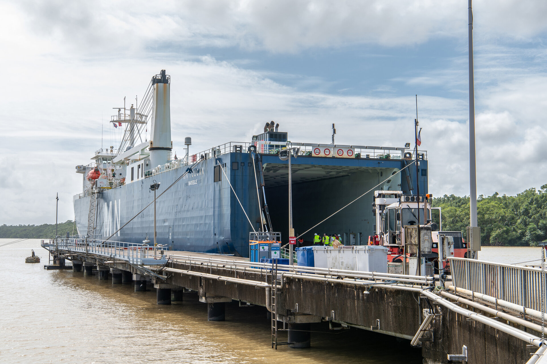 MN Toucan carrying Biomass docks in Kourou