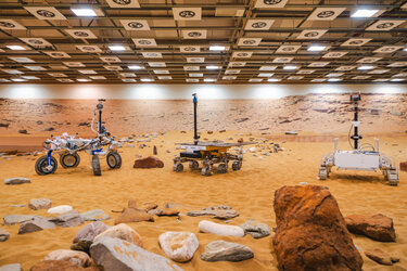 Rover mockups in Mars Yard