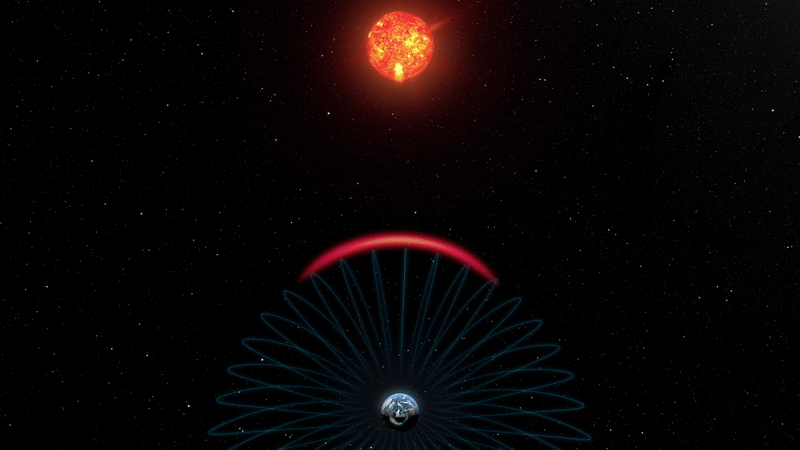 Earth's magnetic shield reacts to a coronal mass ejection