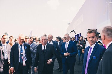 The Prime Minister of France François Bayrou meets space agencies and industry at Le Bourget