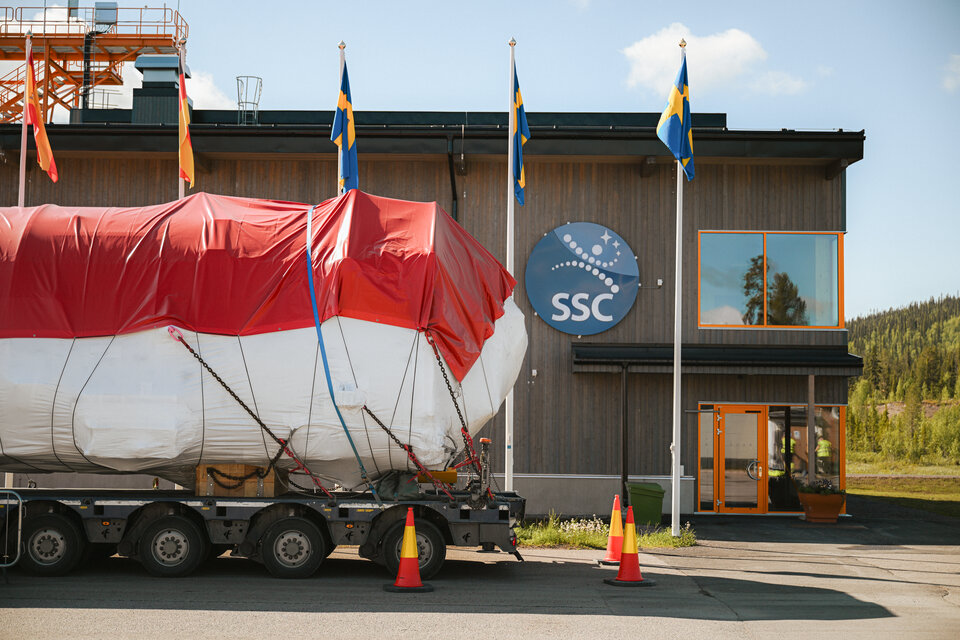 Themis arrives at the Esrange Space Centre