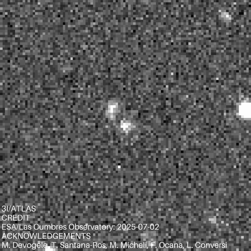 ESA observes interstellar comet 3I/ATLAS from Earth on 2 July 2025