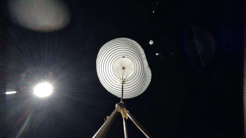 ExoMars second stage parachute deployment on Earth