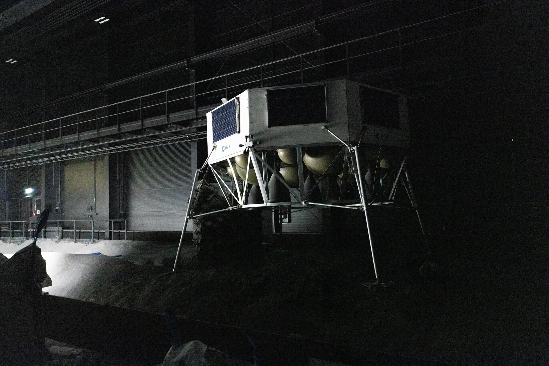 A European lunar landscape: a 1:1 model of ESA’s Argonaut lunar lander at Europe’s Moon on Earth, LUNA. 