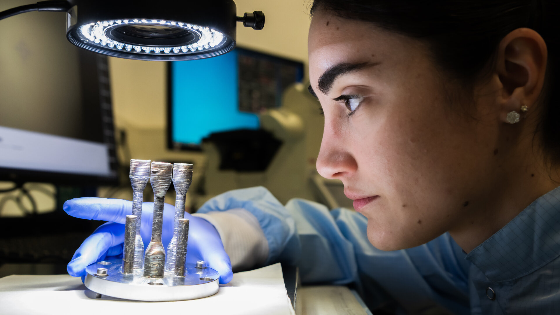 3D-printed space metal under microscope