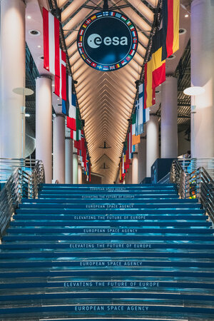 Member State flags at ESA’s Ministerial Council in Bremen. 