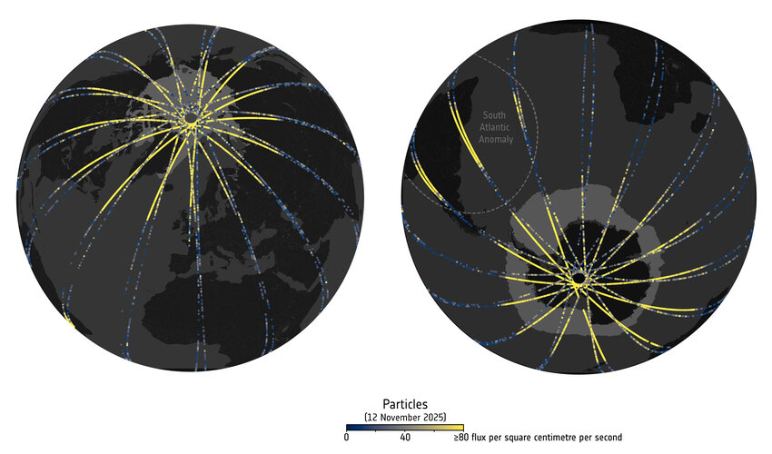 High-energy proton flux over the polar regions