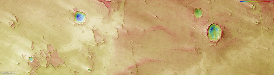 Topographic map of Idaeus Fossae on Mars