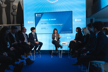 ESA Director of Science Carole Mundell meets students at the 18th European Space Conference 