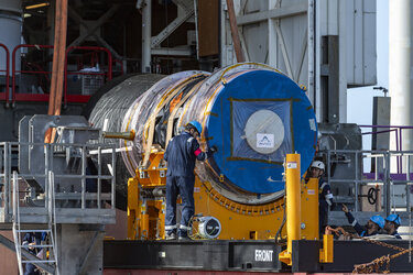 Zefiro-9 ready for stacking on top of the Vega-C rocket that will take Smile to space